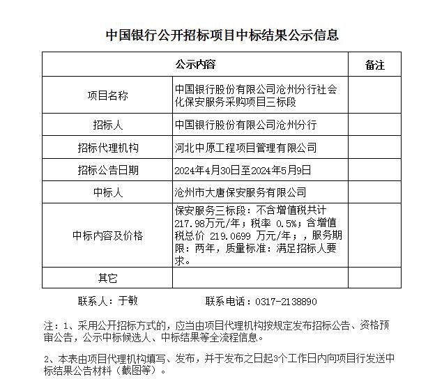 附件19：关于“中国银行股份有限公司沧州分行社会化保安服务采购项目三标段”项目集中采购信息公开的通知.jpg